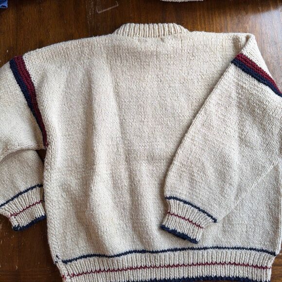 Vintage Wool Penn Quakers University of Pennsylvania Hand knit Sweater Med Lg - Picture 9 of 9